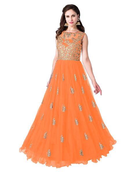 orange gown