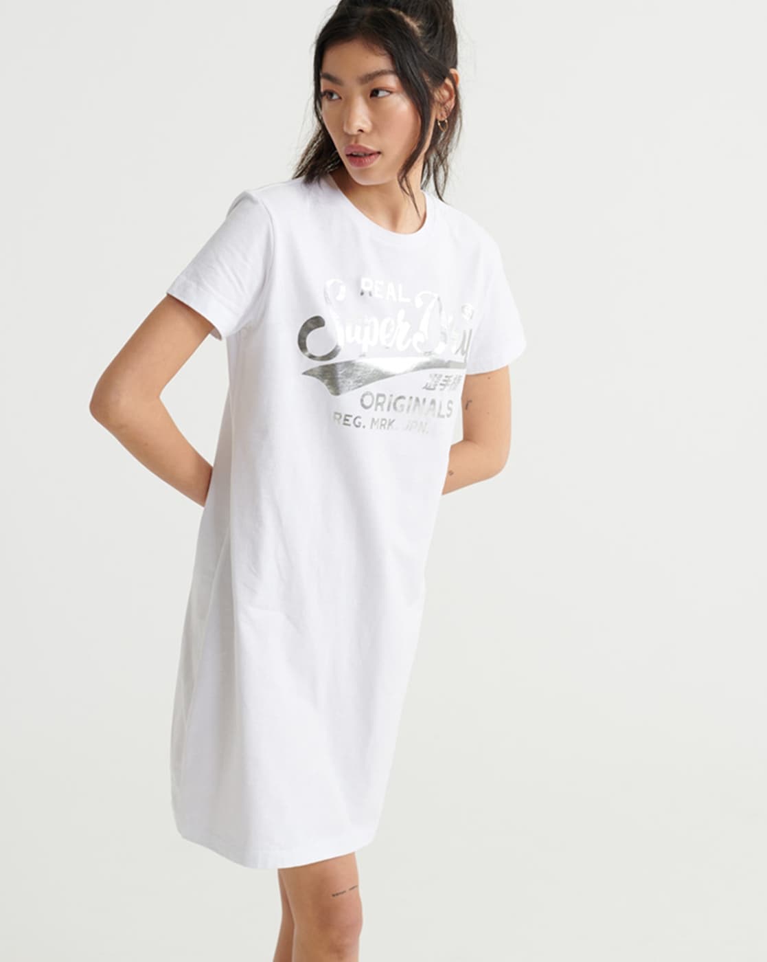 womens white tshirt dress