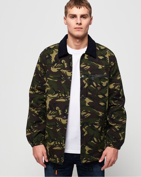 coach camo bomber jacket