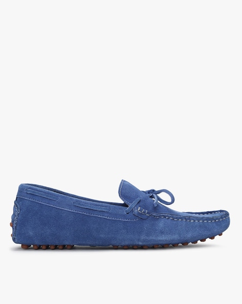 Suede Loafers with Tie-Up