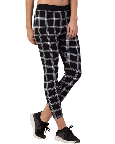 Buy Black and White Checkered UV Glow Bell Bottom Flares Leggings With High  Waist & Stretchy Spandex Fit 150903 Online in India - Etsy