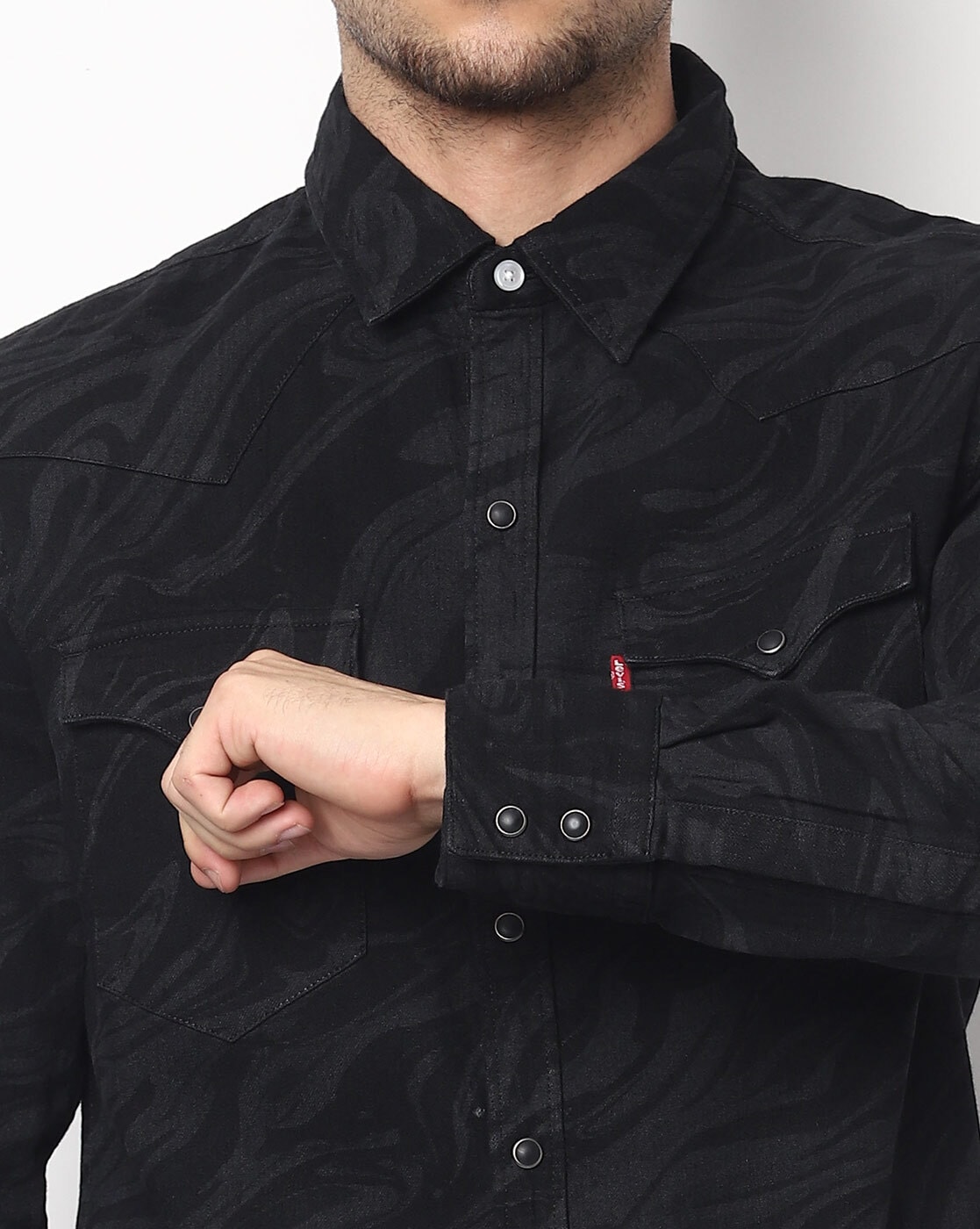 Solid Black Denim Shirt – Styched Fashion