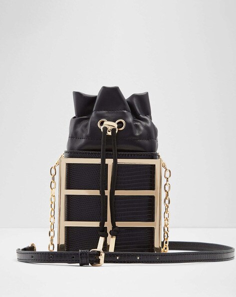 Gold & Black Bucket Bag