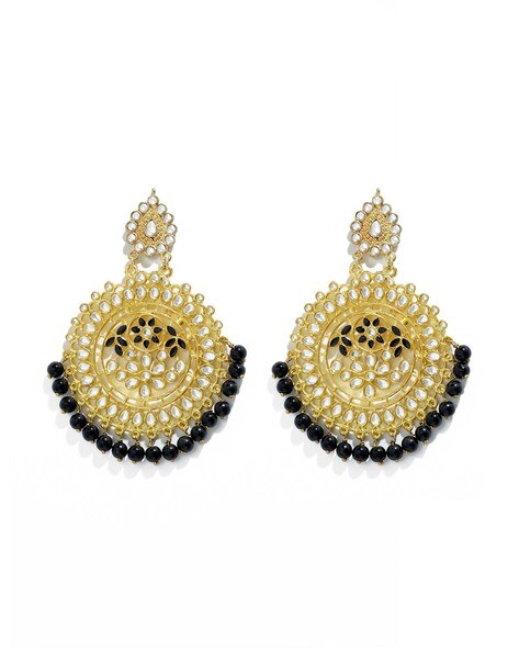 black beads earrings online