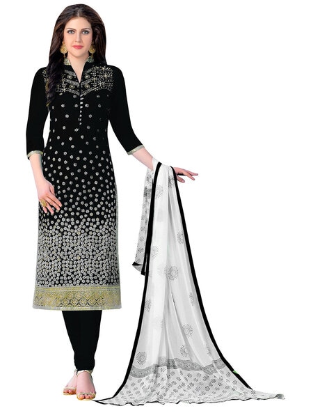 black cotton embroidered dress