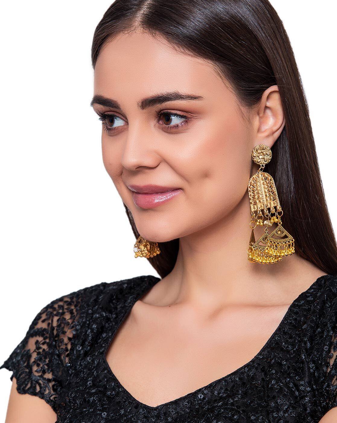 Gold Earrings for Women by Diva Walk 
