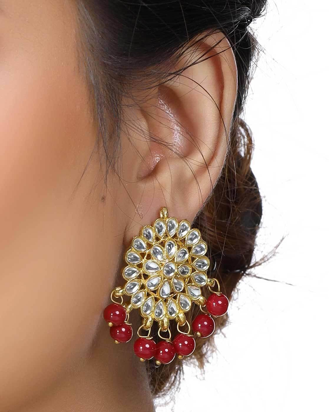 Antique 14 Karat Gold Red Coral Earrings | Heztia