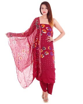 Buy Maroon Dress Material for Women by Blissta Online