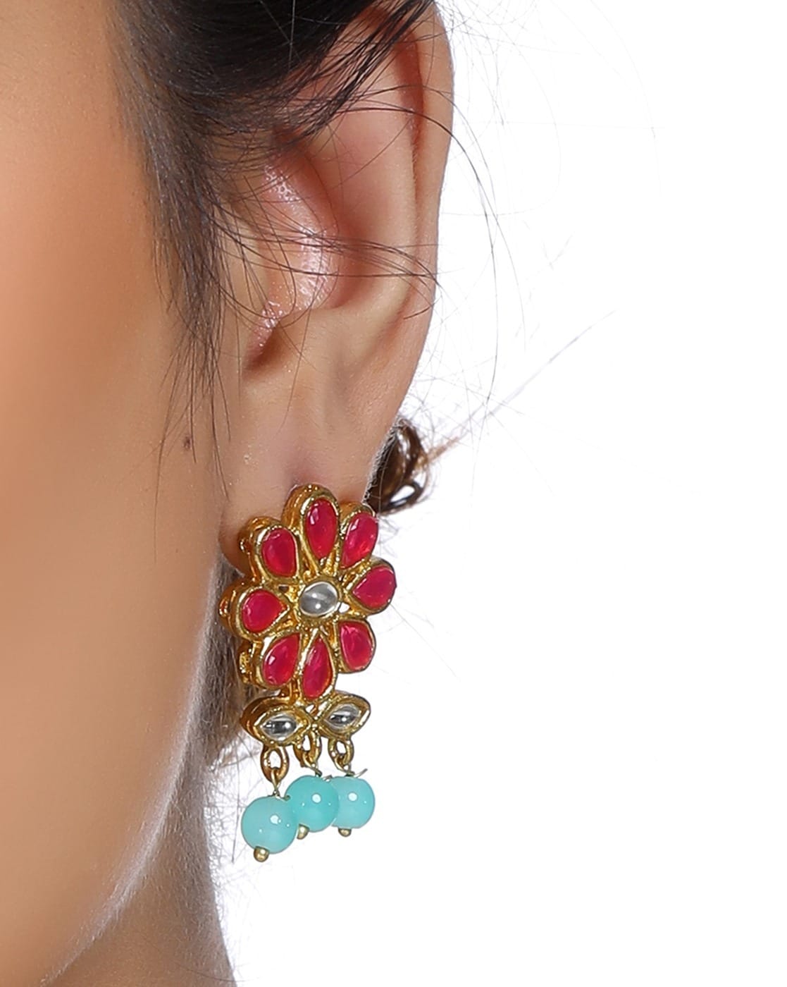 Sofia Jewelry by Sofia Vergara Women's Gold-Tone Red Stone Tassel Drop  Earrings - Walmart.com