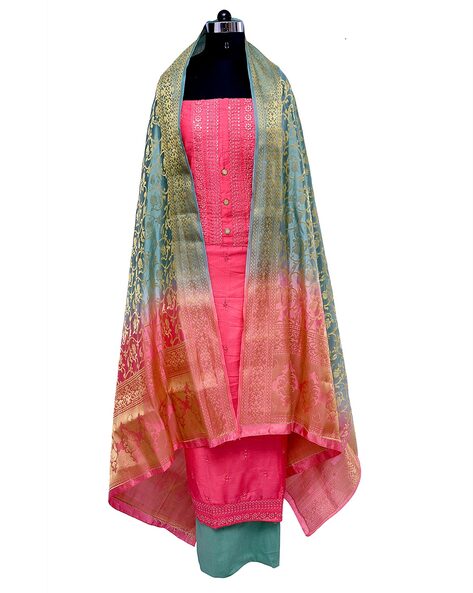 Buy Shree Women's bangalore silk Dress Material (JMSKC-10070_Free  Size_Green) at Amazon.in