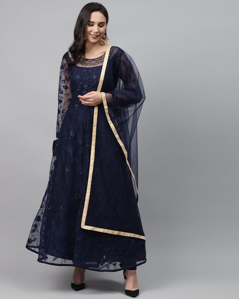 Anarkali unstitched 2025 dress material online