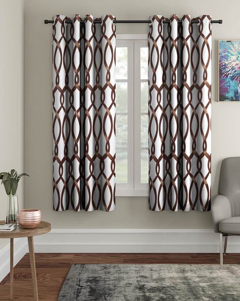 Cortina Eyelet Curtain, Brown And Grey Curtains