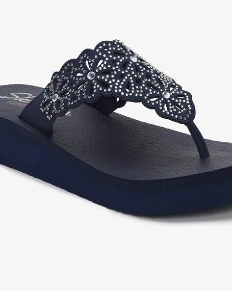 Buy Navy Blue Flip Flop & Slippers for Women by Skechers Online