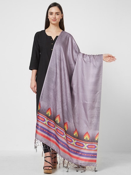 Pashmina Silk Printed Geometric Dupatta Price in India