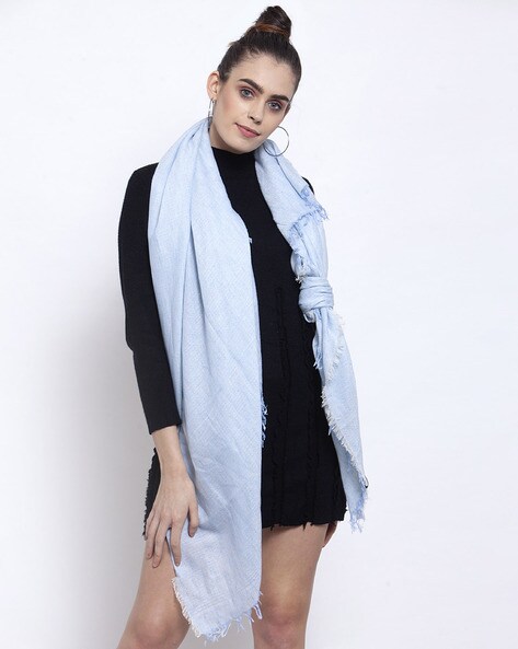 Textured Scarf with Frayed Hem Detail Price in India