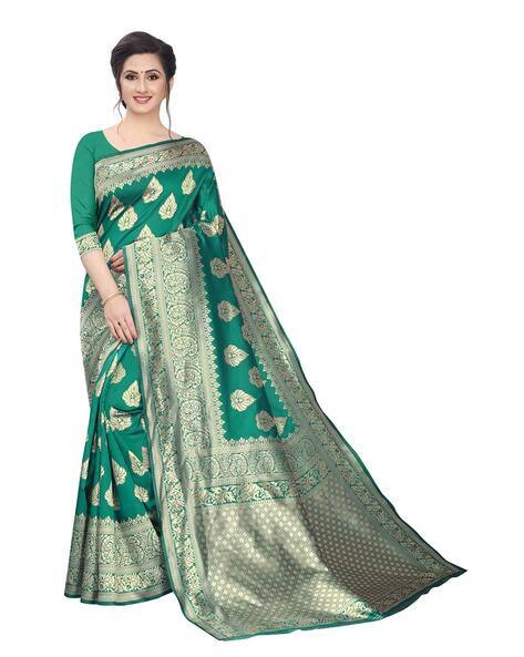 Green Sarees for Women by Maruti Art 