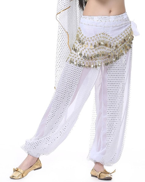 Wholesale Women Sexy Indian Dance Harem Pants Sequin Belly Pants Carnival  Performance Costume Chiffon Bellydance Trousers Stretchy Waist From  malibabacom