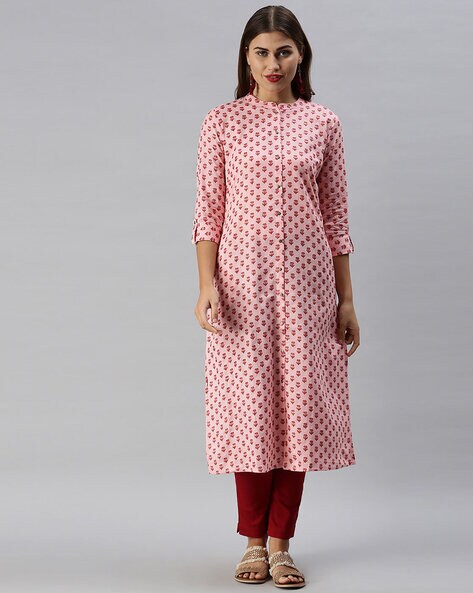 Buy Soch Maroon Cotton 3/4th Sleeves Kurti for Women Online @ Tata CLiQ