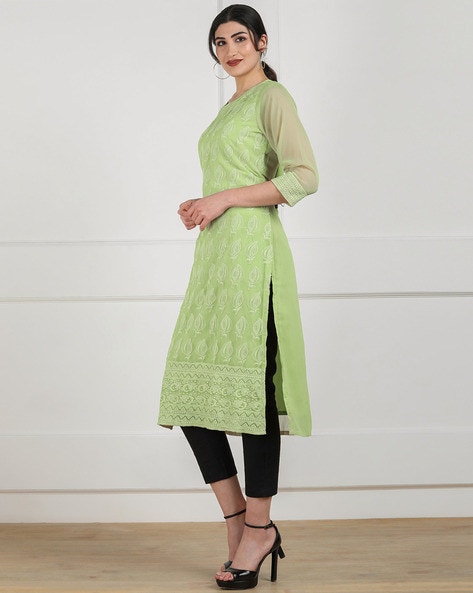 Mint Chikankari Kurti | Indian fashion dresses, Kurti, Fashion dresses