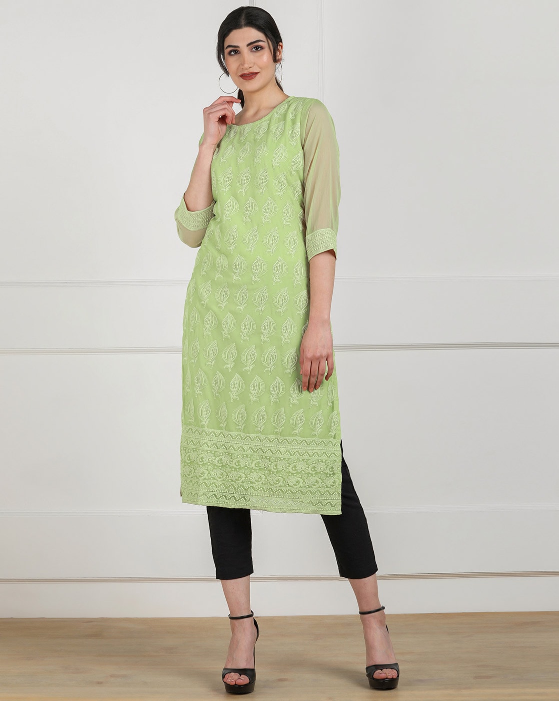 Buy Green Kurtis & Tunics for Women by DWISHA DESIGNER Online | Ajio.com