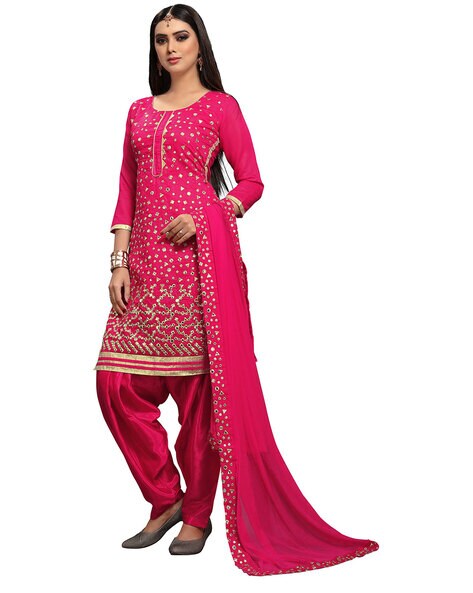 Embellished Unstitched Dress Material Price in India