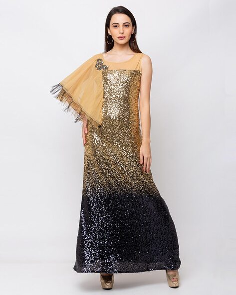 Bridesmaid Elegant High Neck Sequin Dress Long Sleeve Maxi Bodycon Dre –  Sandra's Bridal Collection