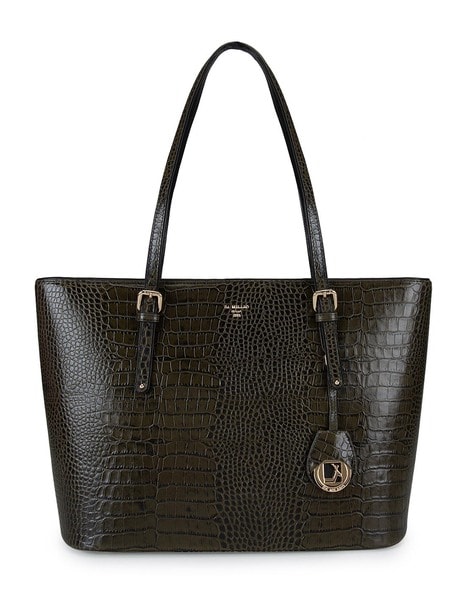 Buy Da Milano Genuine Leather Black Tote Bag Online, 43% OFF