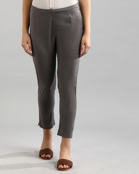 Cropped Pants with Vented Hems Price in India