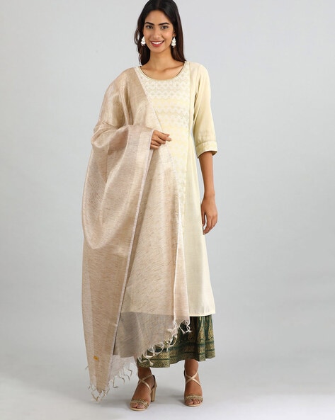 Woven Dupatta with Fringed Border Price in India