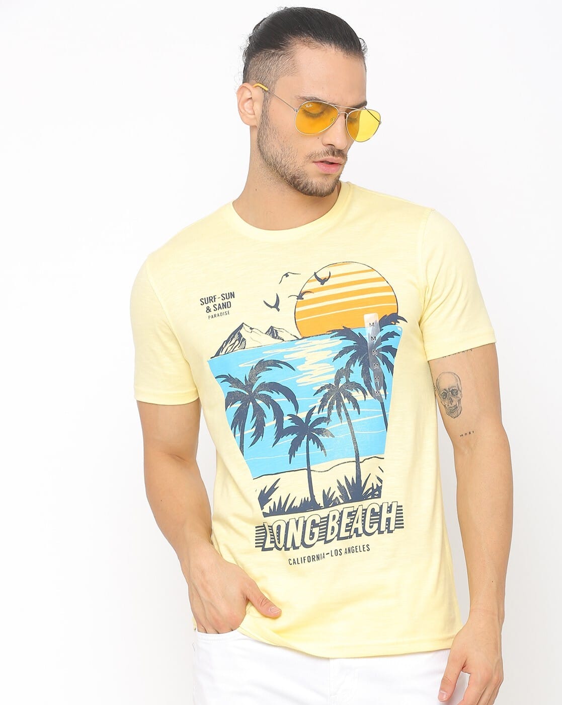 Yellow Tshirts for Men by DNMX Online 
