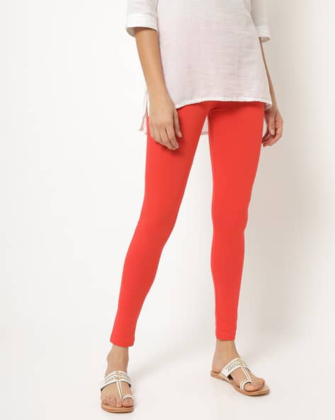 Red Leggings for Women by AVAASA MIX 