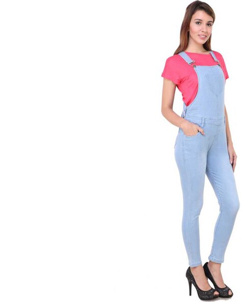 Buy online Stoned Washed Button Detail Dungaree from western wear for Women  by Broadstar for ₹840 at 68% off | 2024 Limeroad.com