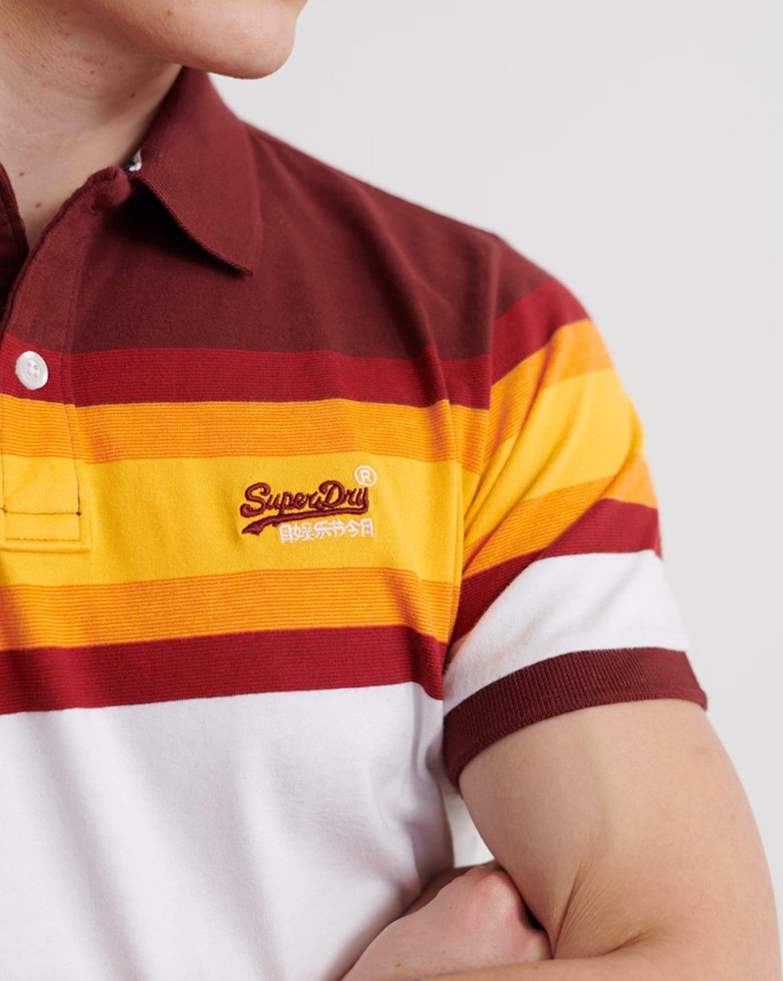 superdry malibu stripe polo shirt