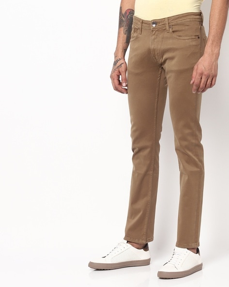 mens slim fit brown jeans