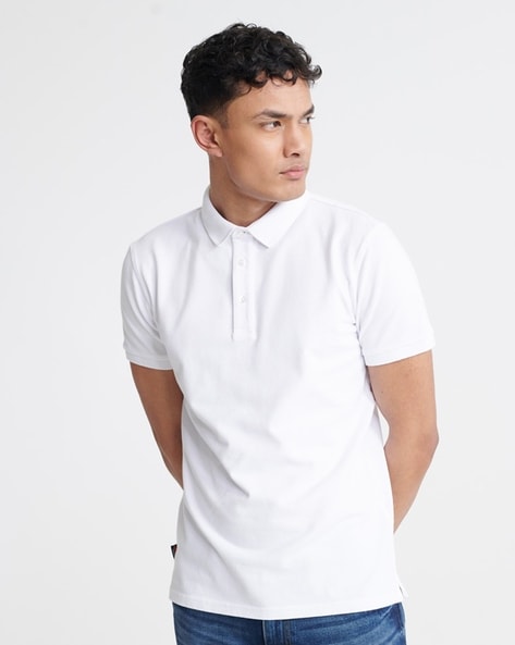 superdry white polo t shirt