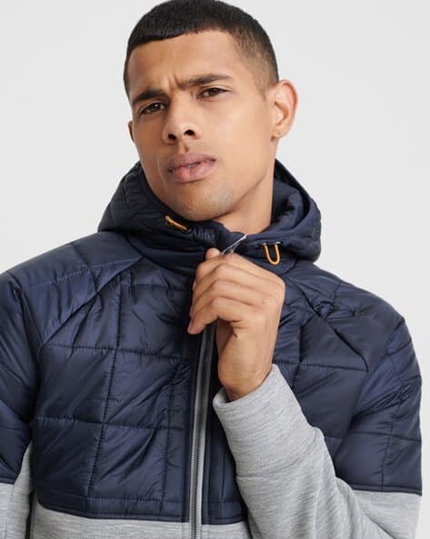 Buy Grey Navy Blue Sweatshirt Hoodies for Men by SUPERDRY