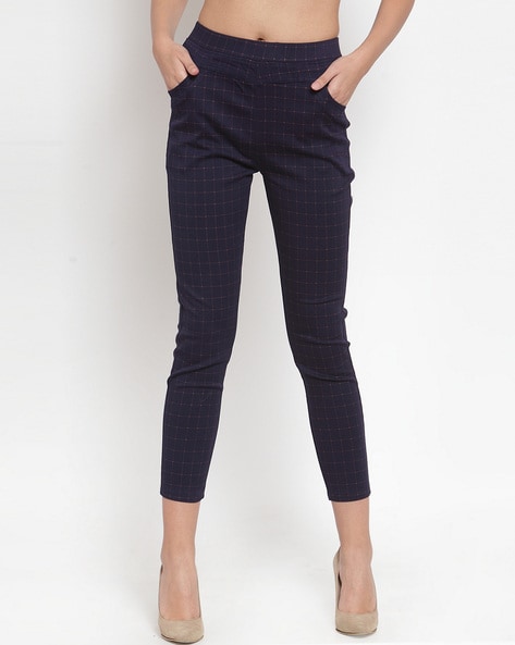 Buy Women Navy Blue Mid-Rise Stretchable Jegging - Global Republic