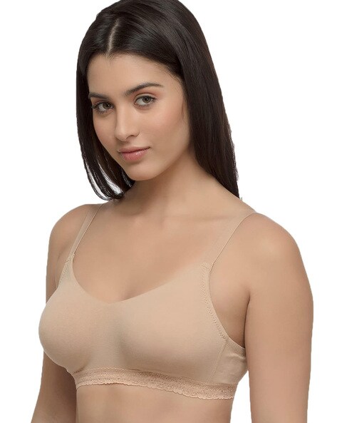 Buy Amante Padded Regular Wired Cotton Push-Up Bra - Nude at Rs