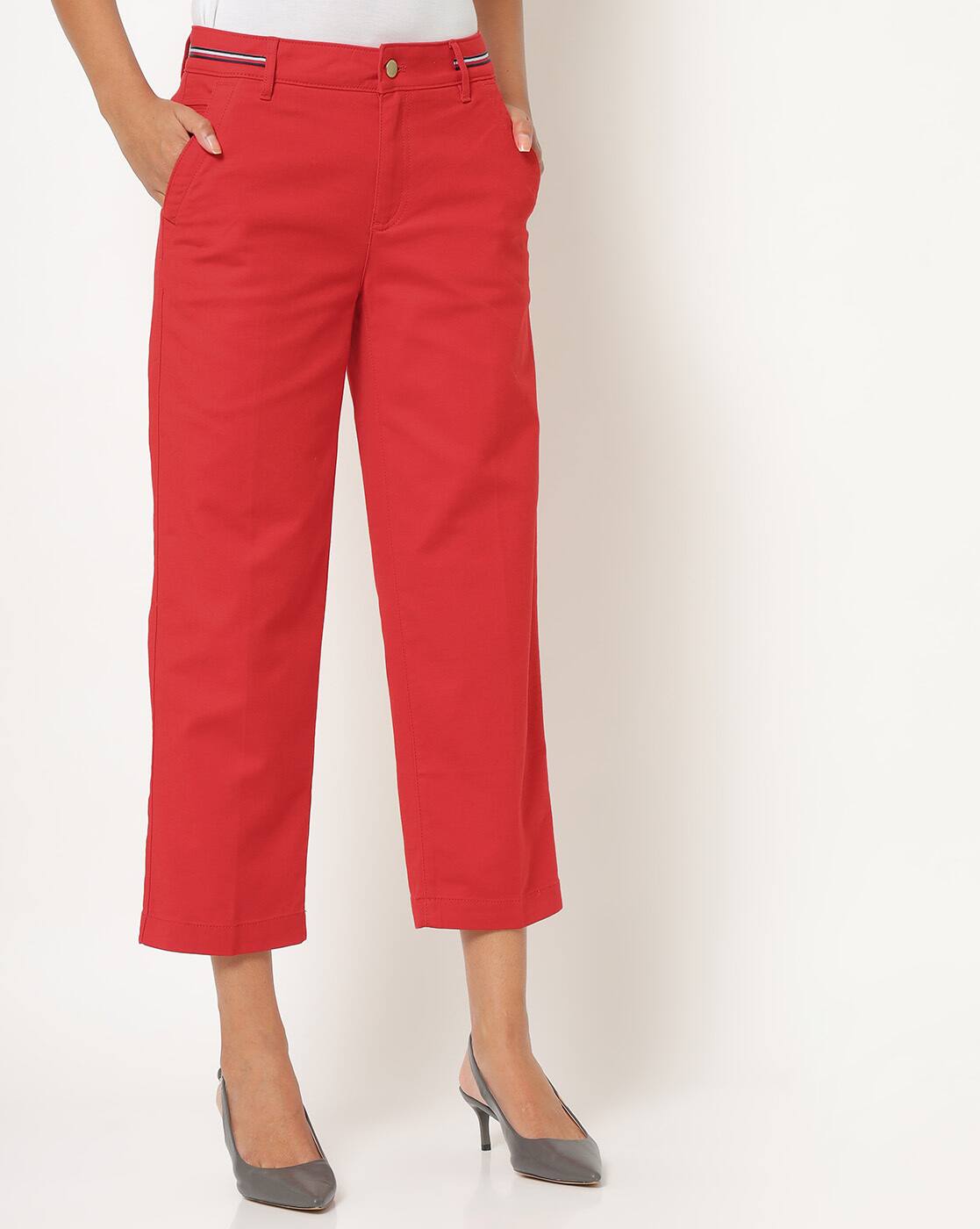 tommy hilfiger pants red