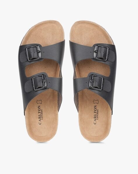 sandals with buckle closure