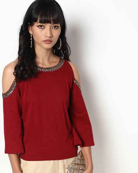 shoulderless kurti