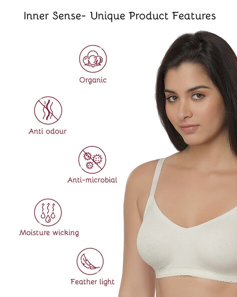 Inner Sense Organic Cotton Antimicrobial Seamless Side Support Bra(Pack of  3) - Multi-Color