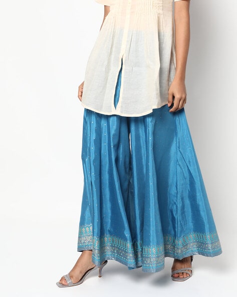 Printed Palazzos with Semi-Elasticated Waist Price in India