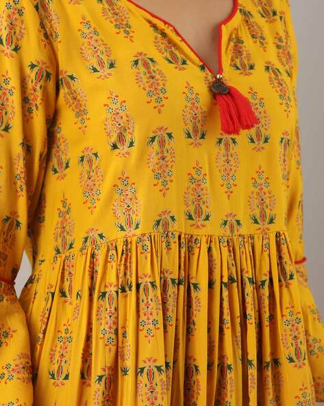 Yellow Bohemian Paisley Print Bell Sleeve Flare Floral Dress - China Floral  Dress and Fashion Dresses price