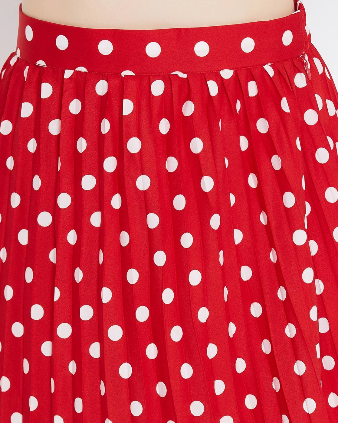 Cheap red clearance polka dot skirts