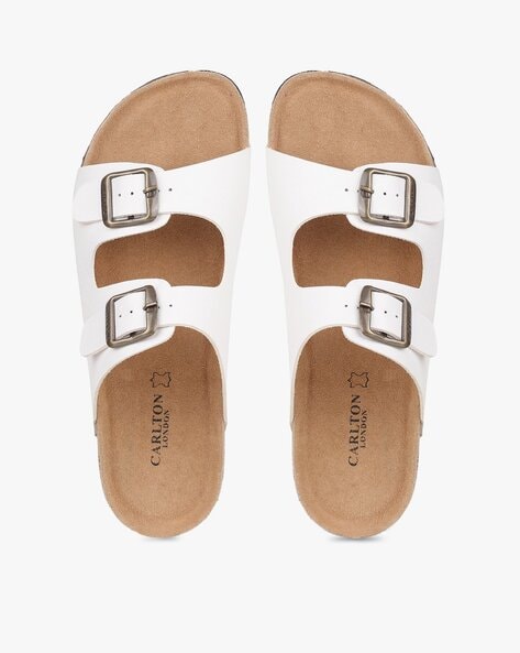 sandals with buckle closure