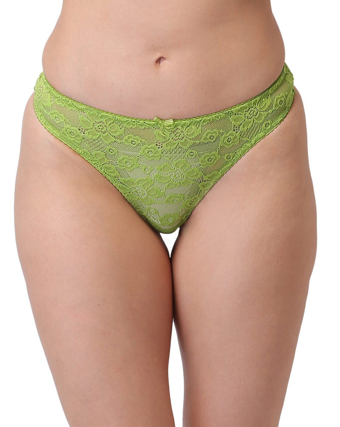 Panelled Lace Thong