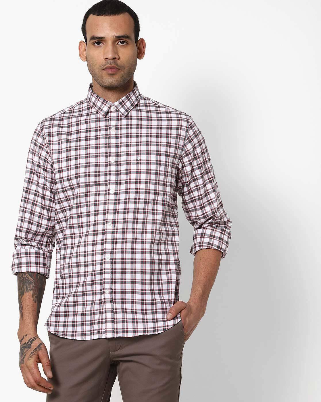 Maroon Shirts for Men by INDIAN TERRAIN 