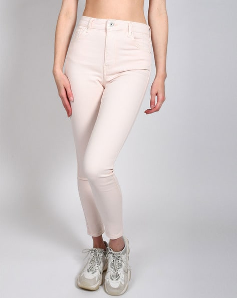 peach skinny jeans