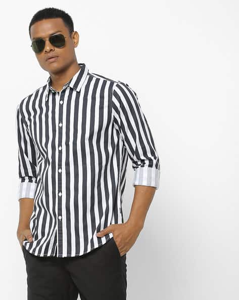 striped collared shirts